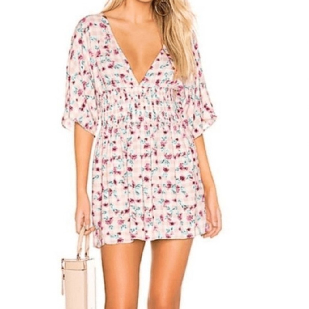 Lovers + Friends Cacia Mini Dress in Gingham Floral